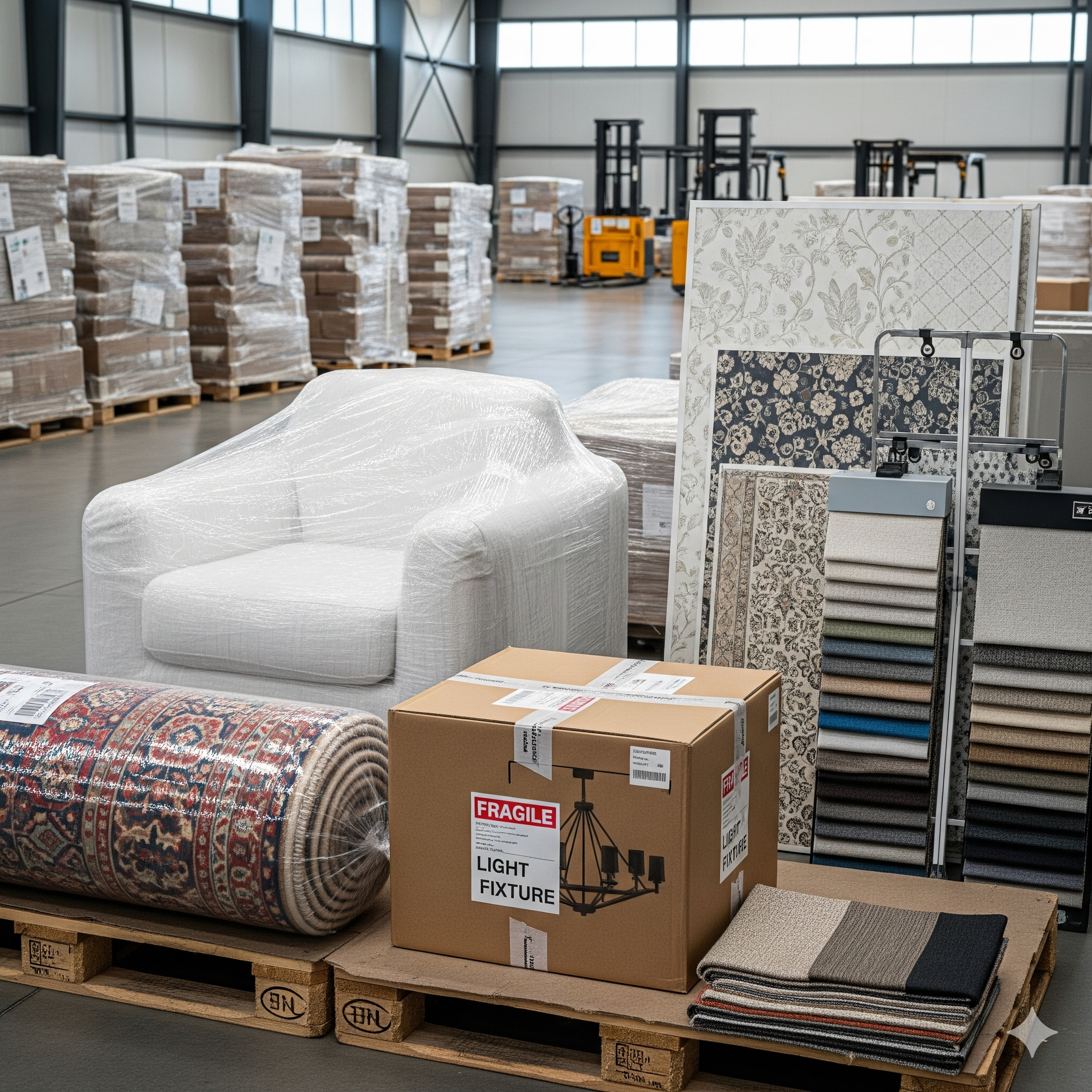Furniture, rugs and lighting logistics